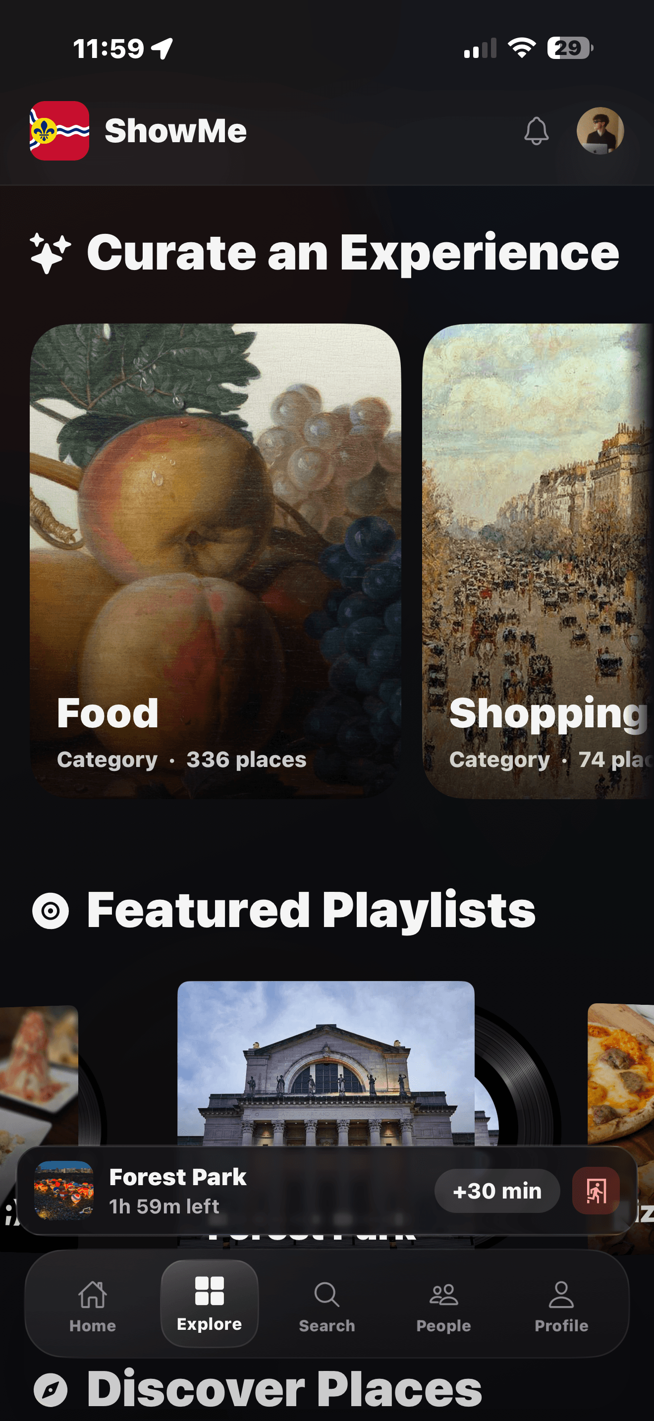 App explore screen